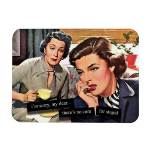 Retro-Hausfrau 1950er "Keine Heilung für Dummheit" Magnet