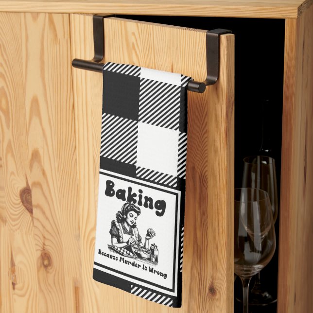 Retro Hausfrau Backen Spaß Handtuch (Drittel gefaltet)