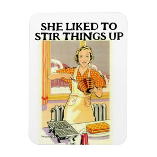 RETRO-HAUSFRAU LUSTIGER MAGNET