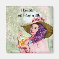 Retro Hausfrau Sun Hat Cocktail Blume