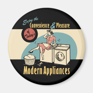 Retro Hausfrau-Waschmaschinen-Trockner Magnet