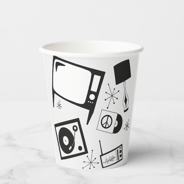 Retro, Haushaltsdesigns Pappbecher (Vorderseite)