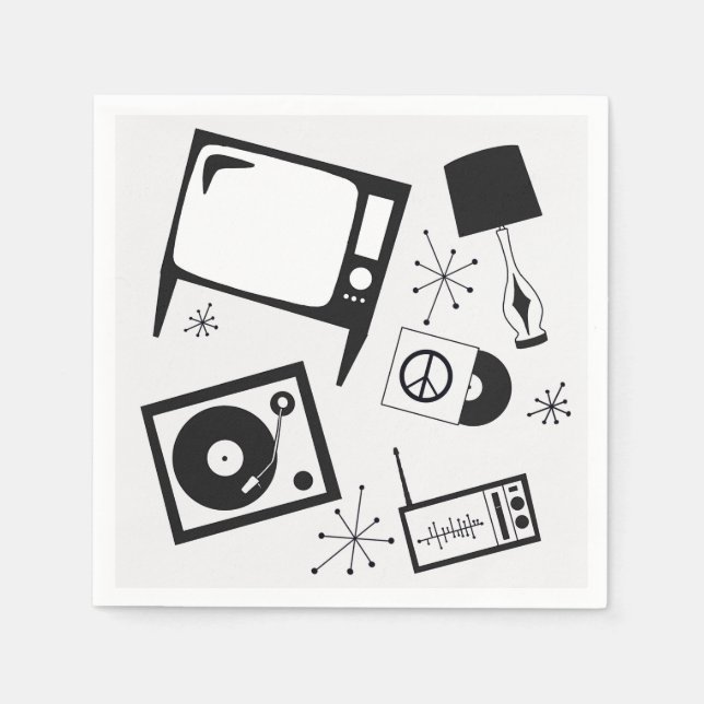 Retro, Haushaltsdesigns Serviette (Vorderseite)