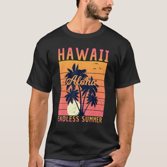 Retro Hawaii Aloha Endless Summer SurfSummer F T-Shirt (Vorderseite)
