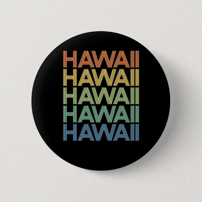 Retro Hawaii - Cooler Sommerurlaub Geschenk Button (Vorderseite)