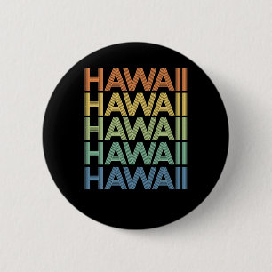 Retro Hawaii - Cooler Sommerurlaub Geschenk Button