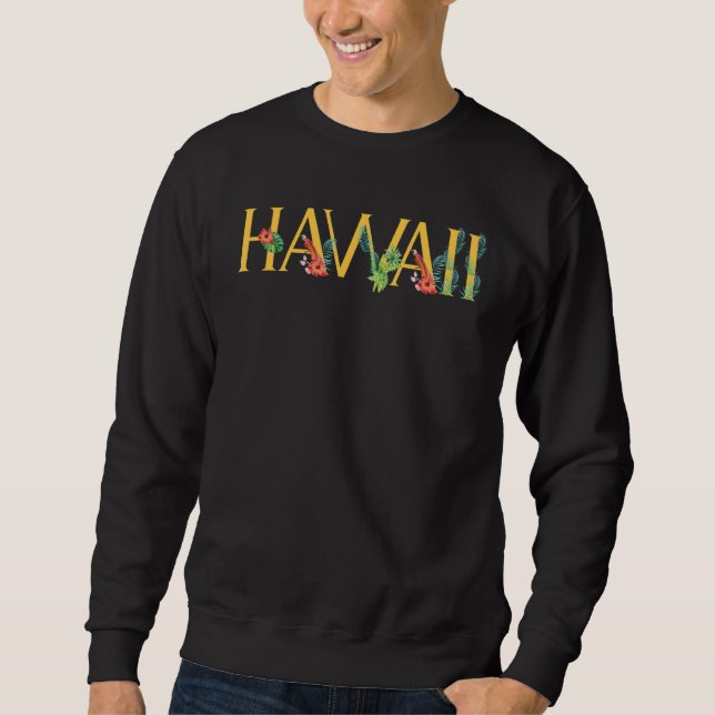 Retro Hawaii Flora und Fauna Sweatshirt (Vorderseite)