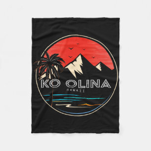 Retro Hawaii Ko Olina Wave Surfen Fleecedecke