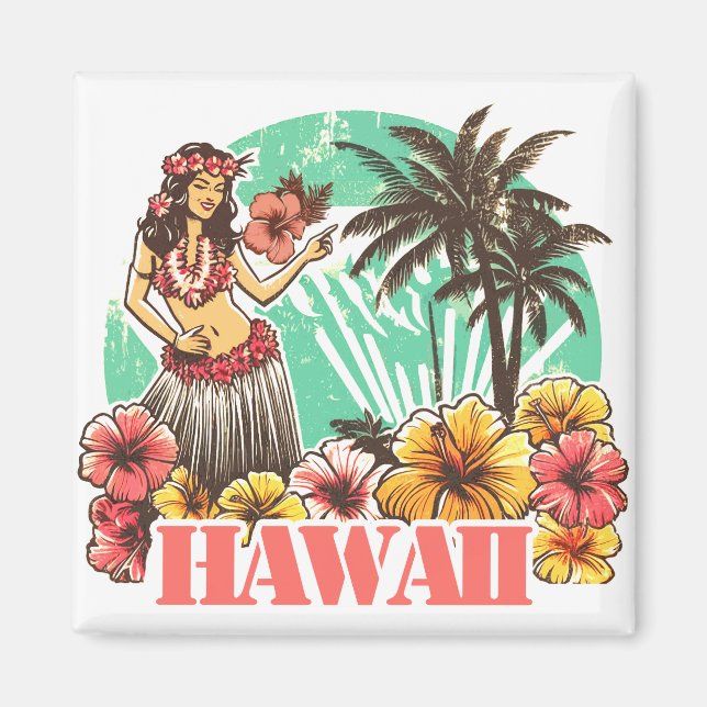 Retro Hawaii Magnet (Vorne)