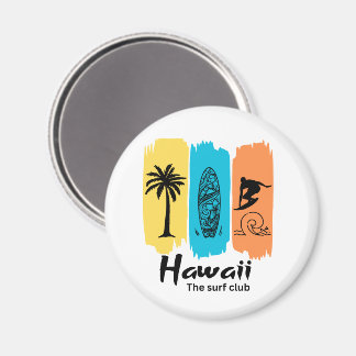 Retro Hawaii Surf Club Magnet