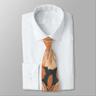 Retro Hawaiian floarpattern Summer orange Krawatte