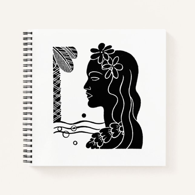 Retro Hawaiian Hula Girl Notizbuch (Vorderseite)