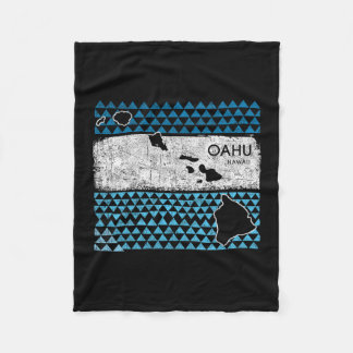 Retro Hawaiian Island Oahu Hawaii Volcano Vacation Fleecedecke