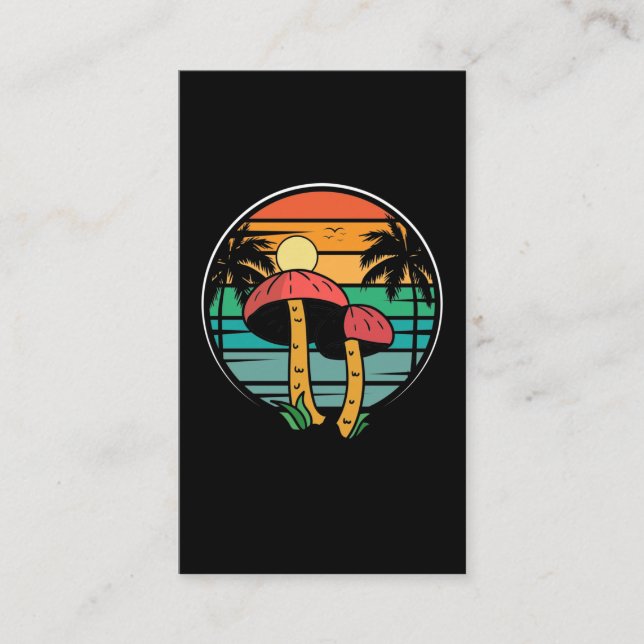 Retro Hawaiian Mushroom Sunset Visitenkarte (Vorderseite)