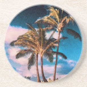 Retro Hawaiian-Palmen Maßgeschneiderte Palmen Untersetzer