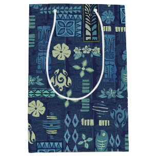 Retro Hawaiian Tiki Icons Mittlere Geschenktüte