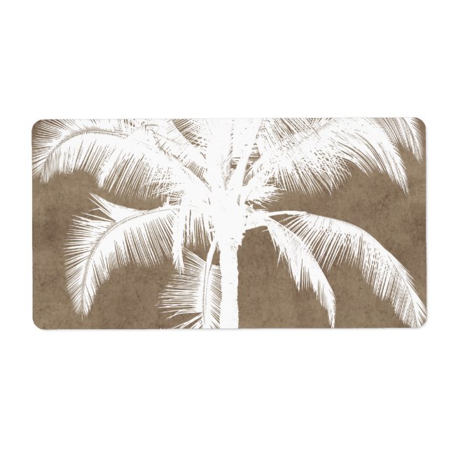Retro Hawaiian Tropical Palm Tree Silhouette White (Vorne)