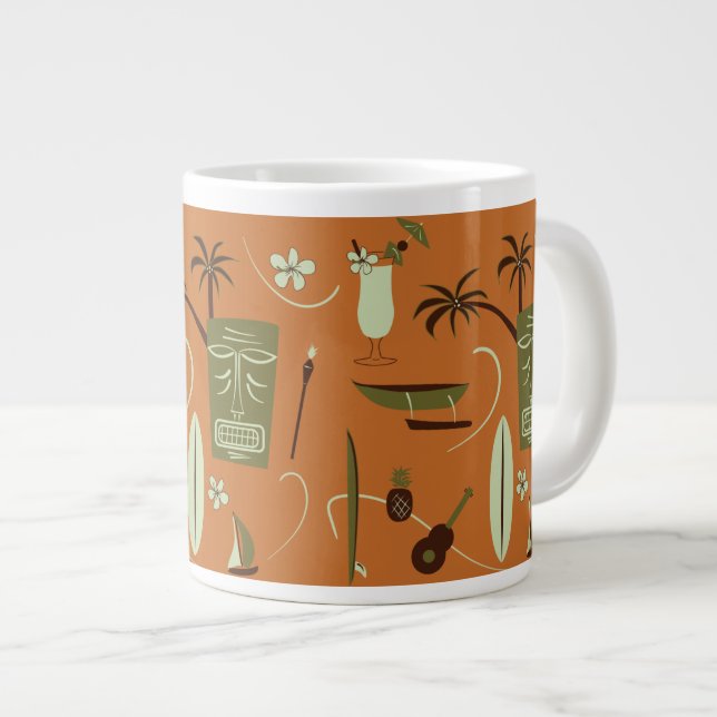 Retro Hawaiian Vintag Hawaii Jumbo-Tasse (Vorderseite Rechts)