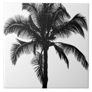 Retro Hawaiianische Tropische Palmenbaum-Silhouett Fliese