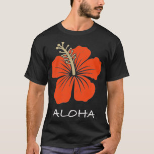 Retro Hawaiianischer Hibiskus Tropisches Florales T-Shirt