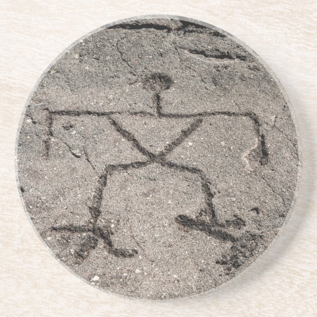 Retro hawaiische Petroglyphe - Vintage Untersetzer (Vorne)