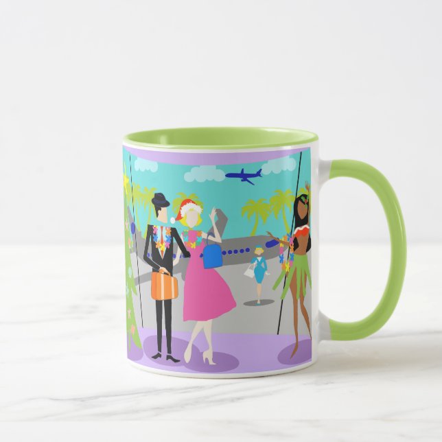 Retro hawaiische WeihnachtsTasse Tasse (Rechts)