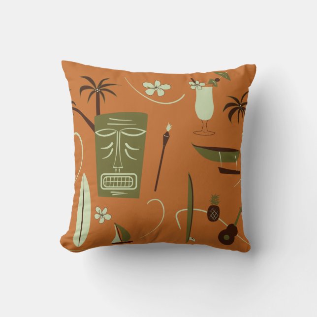 Retro hawaiisches Kissen - Vintages Hawaii (Vorderseite)