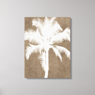 Retro hawaiisches tropisches Palme-Silhouette-Wei Leinwanddruck