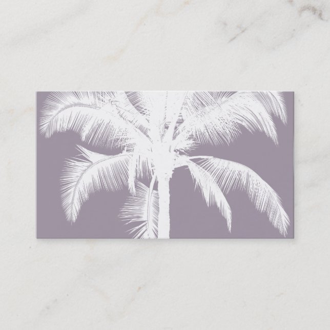 Retro hawaiisches tropisches Palme-Vintages Lila Visitenkarte (Vorderseite)