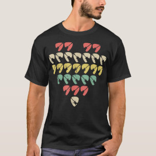 Retro Heart Shaped Acoustic Guitar Pick Electric G T-Shirt