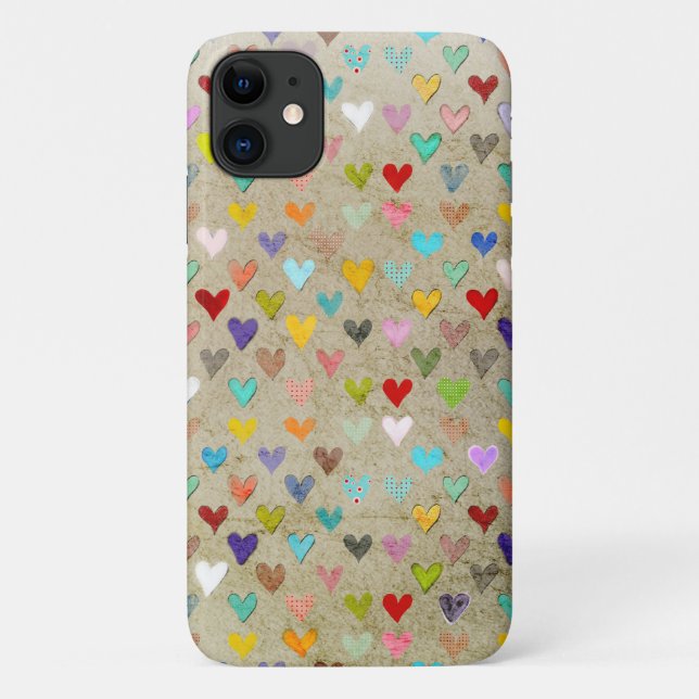 Retro Hearts Case-Mate iPhone Hülle (Rückseite)