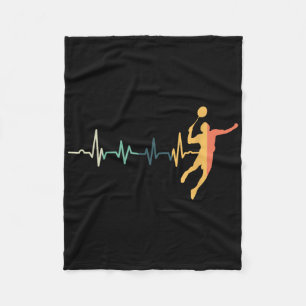 Retro Heartschlag Badminton Spieler Shuttle Traine Fleecedecke