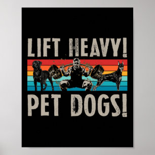 Retro-Heben schwerer Haustiere Hunde Bodybuilding  Poster