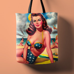 Retro heiße Vintage-Strand Pin-up Tasche