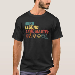 Retro Helden Legend Game Master Rpg Dice D20 T-Shirt
