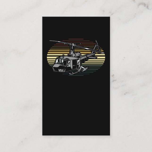 Retro Helicopter Liebe Aviation Visitenkarte (Vorderseite)