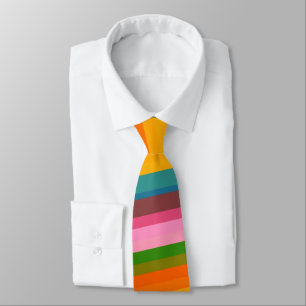 Retro Helle Regenbogen Streifen Spaß Bunte Festlic Krawatte