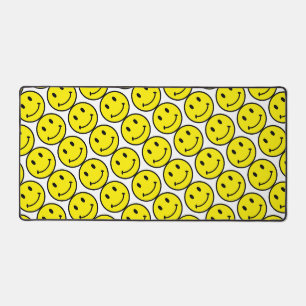 Retro Helles Gelbes Smiley-Gesicht Schreibtischunterlage