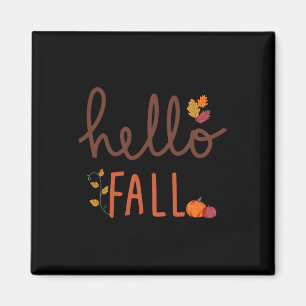 Retro Hello Fall Leopard Pumpkin Herbstsaison als Magnet