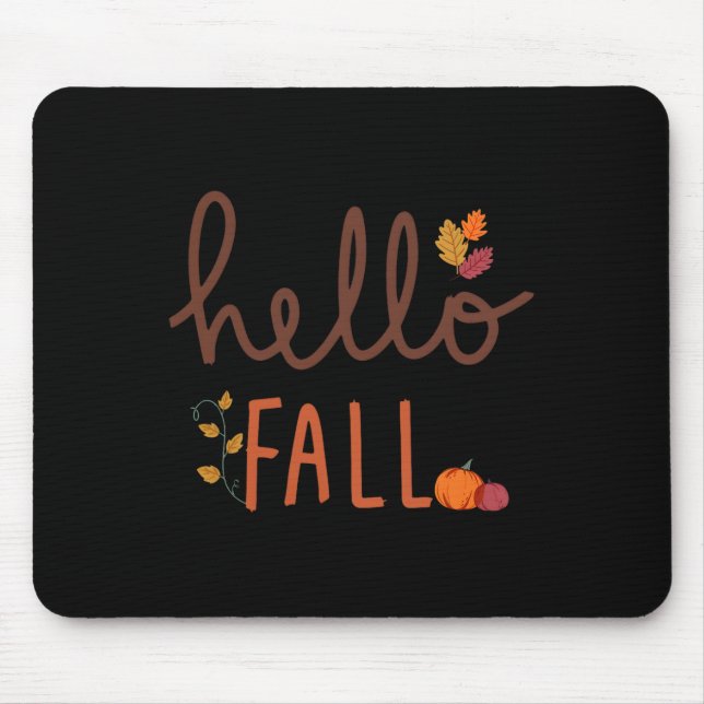 Retro Hello Fall Leopard Pumpkin Herbstsaison als Mousepad (Vorne)