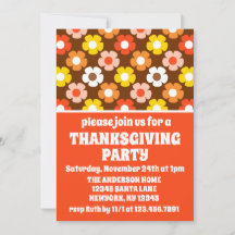 Retro Herbst Blume Brown Erntedank Party