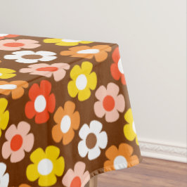 Retro Herbst Blume Muster braun Tischdecke