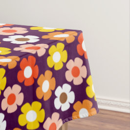 Retro Herbst Blume Muster Lila Tischdecke