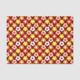 Retro Herbst Blume Muster Rot Seidenpapier