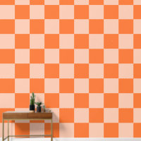 Retro Herbst Orange Karo Kariert