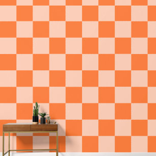 Retro Herbst Orange Tartan Kariert Tapete