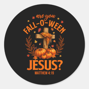 Retro Herbst Religiöse Bibel Matthäus Bist du Herb Runder Aufkleber