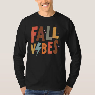 Retro Herbst Stimmung Blitz Happy Herbst Erntedank T-Shirt