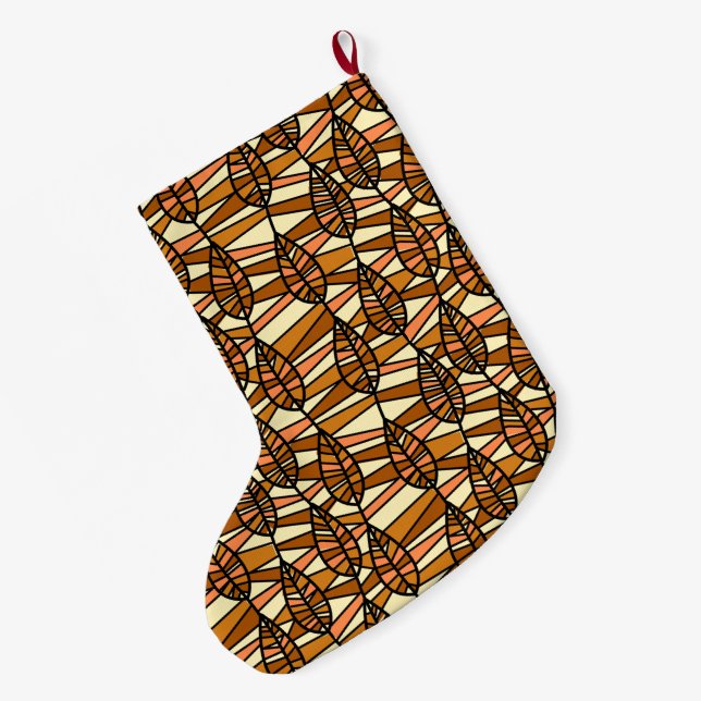 Retro-Herbst-Strümpfe Großer Weihnachtsstrumpf (Rückseite (Hängend))