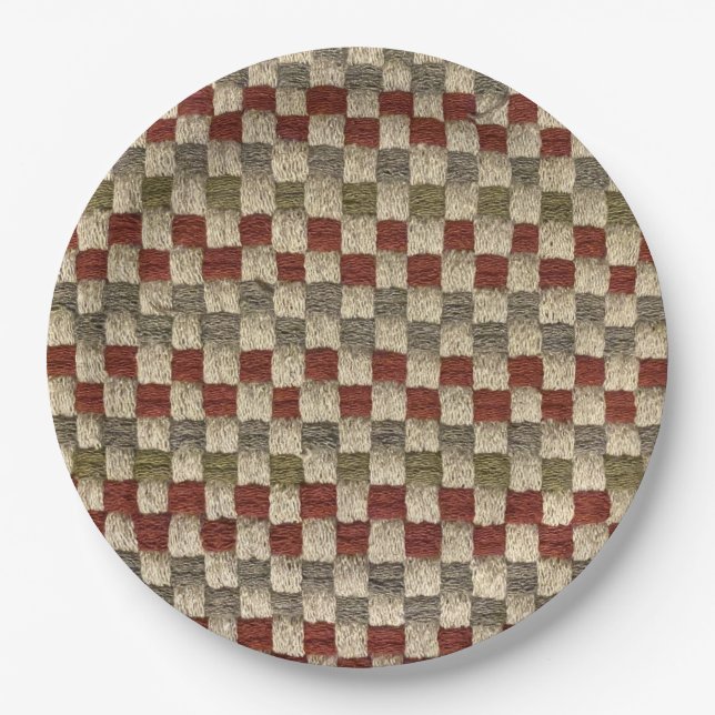 Retro-Herbstfarben Potholder Style Pappteller (Vorderseite)